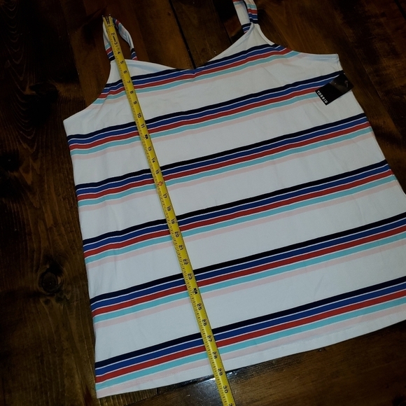 TORRID - white striped spaghetti strap tanktop Size 4, 4X, 26 NEW - Picture 5 of 8
